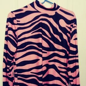 Flamingo pink and black long sleeve top